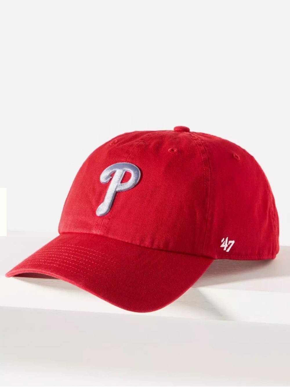 '47 OS Hat Philadelphia Phillies Baseball Cap Red 100% cotton Anthropologie NWT